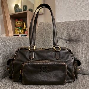 Miu Miu Pocket Nappa Leather Top-Handle Bag